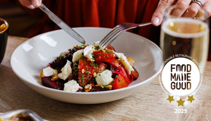 A beetroot and goats cheese salad